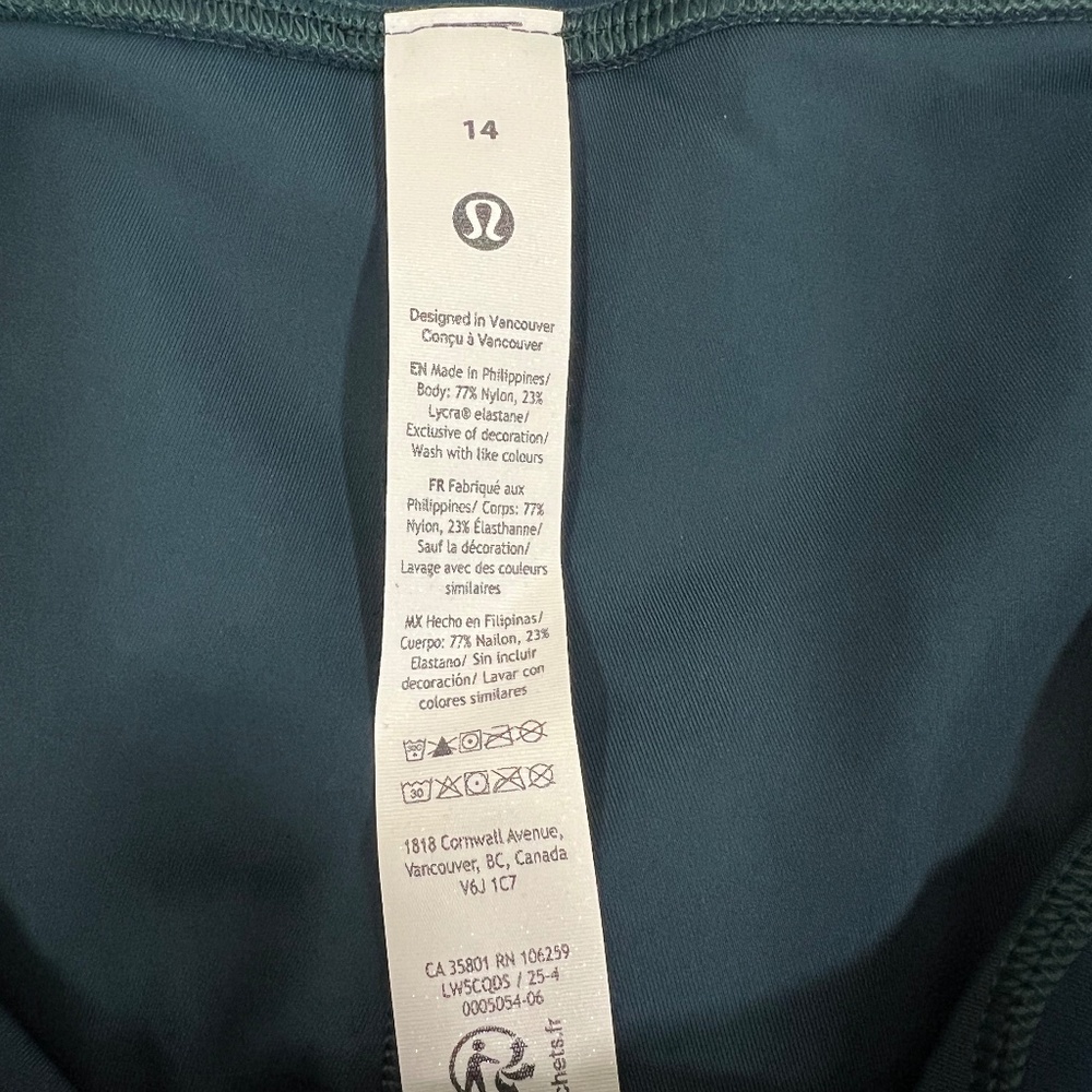 High-Rise 25" INDOCHINE BLUE Lululemon Wunder Train Tight Size 14 - Picture 5 of 6